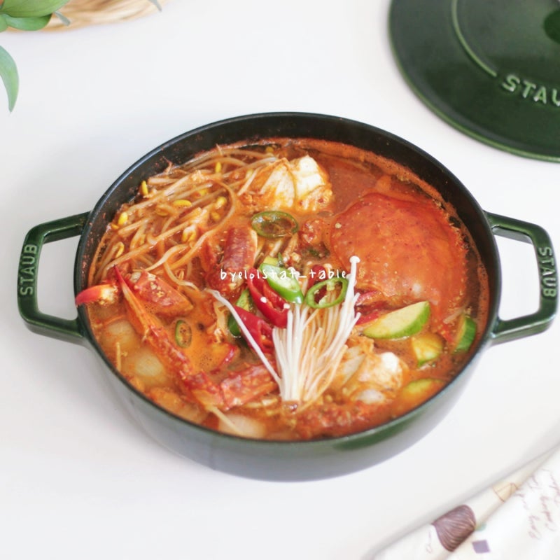 꽃게탕 레시피 냉동 꽃게찌개 끓이는법 재료 손질 양념 만들기