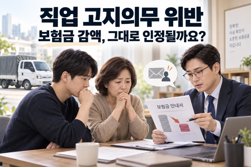 화물차 운전 사실을 알리지 않았는데, 사망보험금 감액이 뒤집힌 이유는?