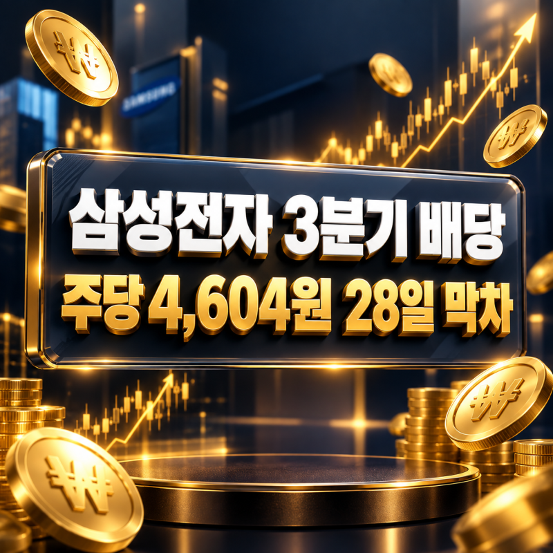 삼성전자 배당 4604원 '28일 막차탈까' 3분기 배당락일 지급일 총정리
