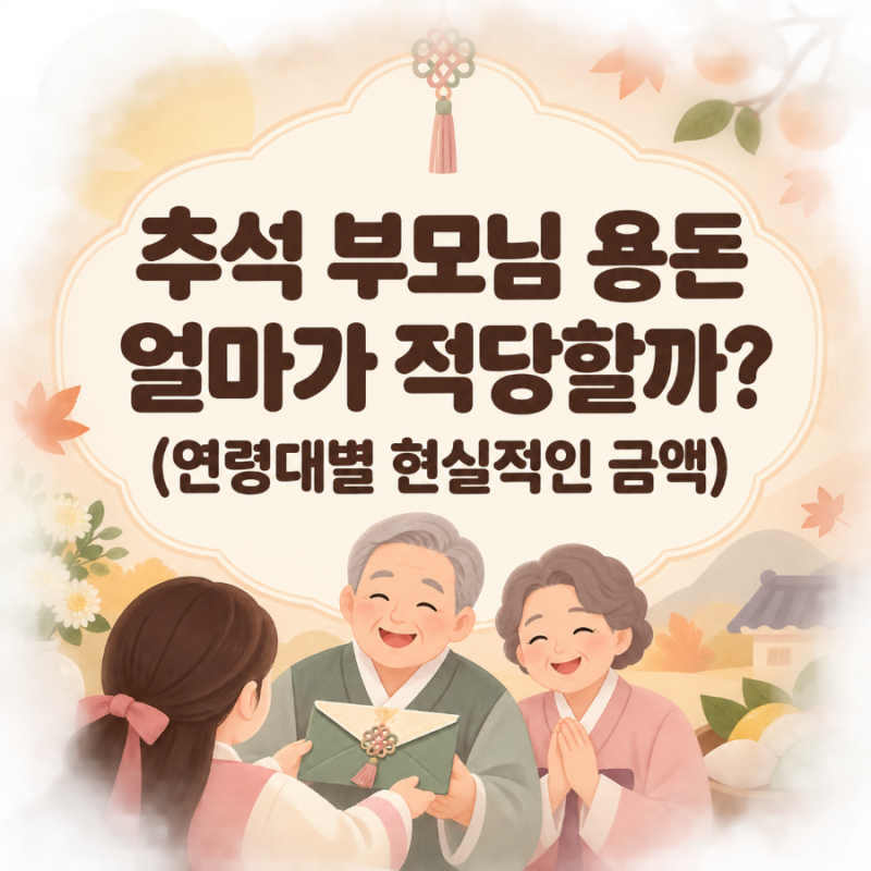 추석 부모님 용돈 얼마가 적당할까? (연령대별 현실적인 금액)