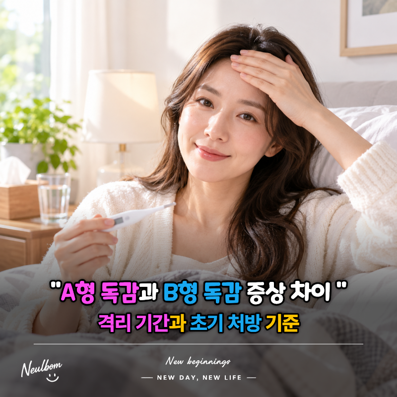 A형 독감과 B형 독감 증상 차이, 격리 기간과 초기 처방 기준