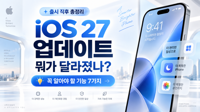 iOS 27 업데이트 뭐가 달라졌나? 아이폰 사용자 꼭 알아야 할 기능 7가지