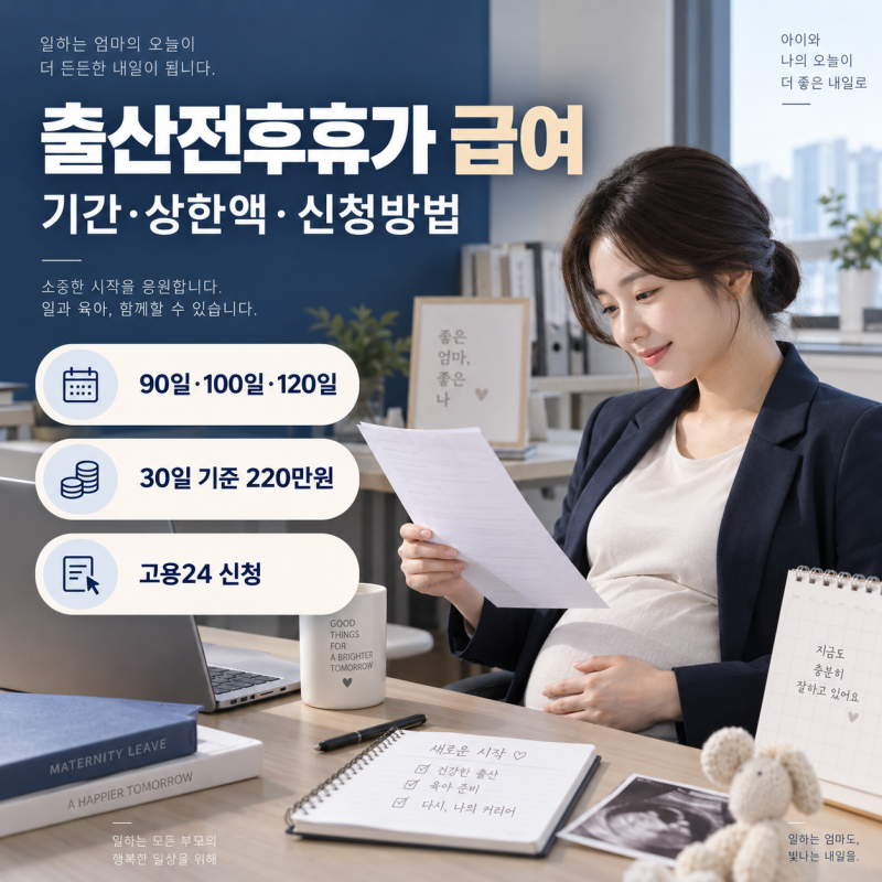 2026년 출산전후휴가 급여 총정리｜기간·상한액·신청방법