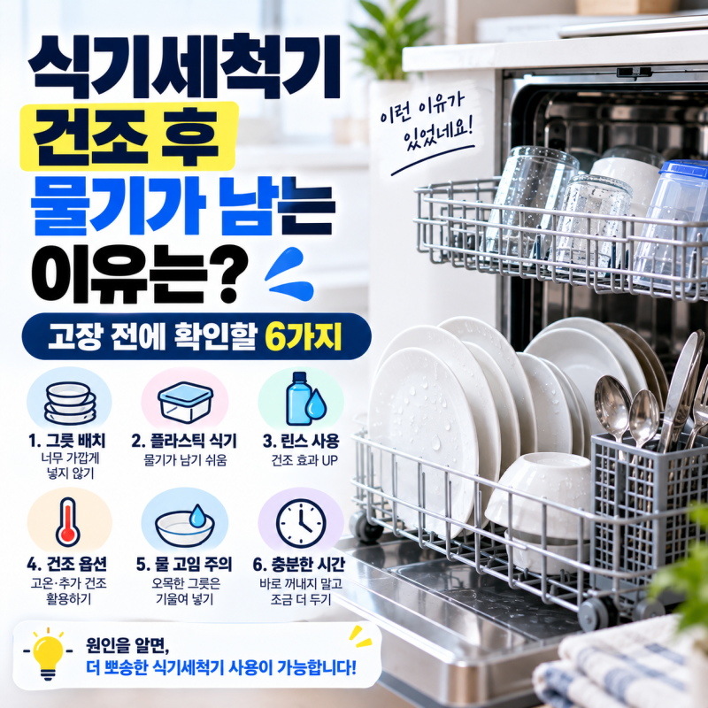 식기세척기 써도 그릇에 물기가 남는 이유｜건조가 잘 안 될 때 확인할 것
