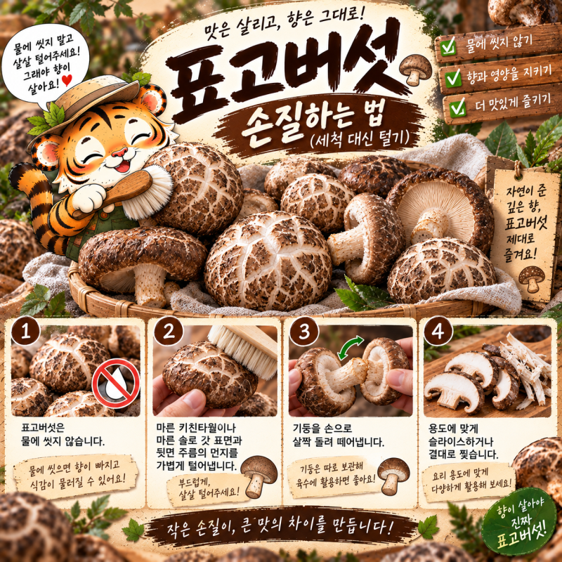 10월 제철 생표고버섯 밑동 분리 손질법 & 비타민 D 높이는 건조·밀폐 지퍼백 냉동 보관 가이....