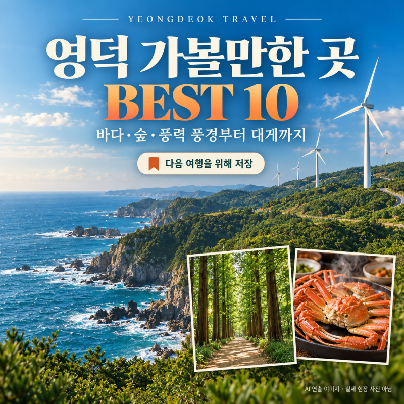 산이랑 바다랑 풍력발전기까지 한 번에 담았다는 영덕 가볼만한 곳 BEST 10