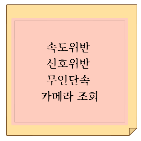 속도위반 신호위반 무인단속 카메라 조회 시기 및 운전면허 벌점 확인