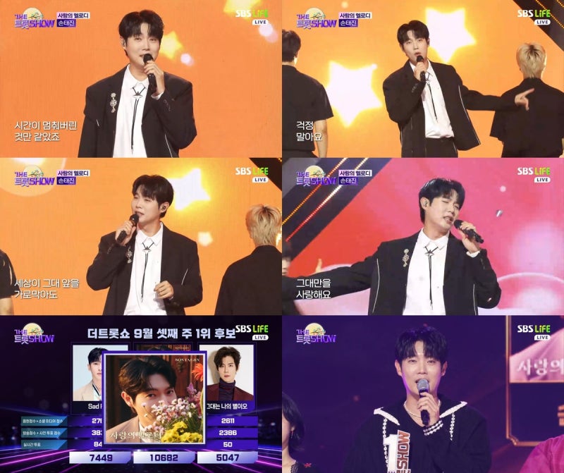 손태진, MC 맡고도 '더 트롯쇼' 6번째 명예의 전당…"손샤인 덕분"