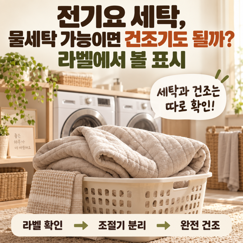 전기요 세탁, 물세탁 가능이면 건조기도 될까? 라벨에서 볼 표시