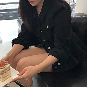 Diknock 디녹 마르떼 커브드 페플럼 데님 자켓 사이즈 1 착샷 및 후기 | 스트레이트 체형 데님자....