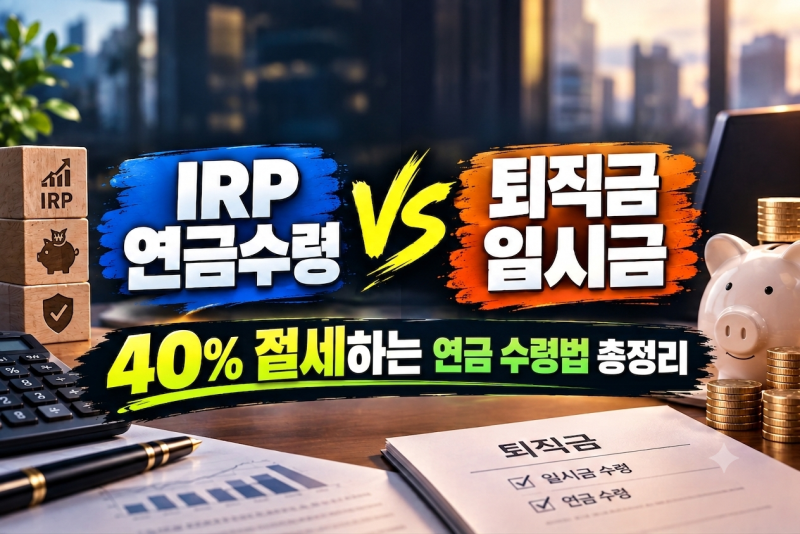IRP 연금 수령 vs 퇴직금 일시금 세금 차이와 40% 절세하는 연금 수령법 총정리