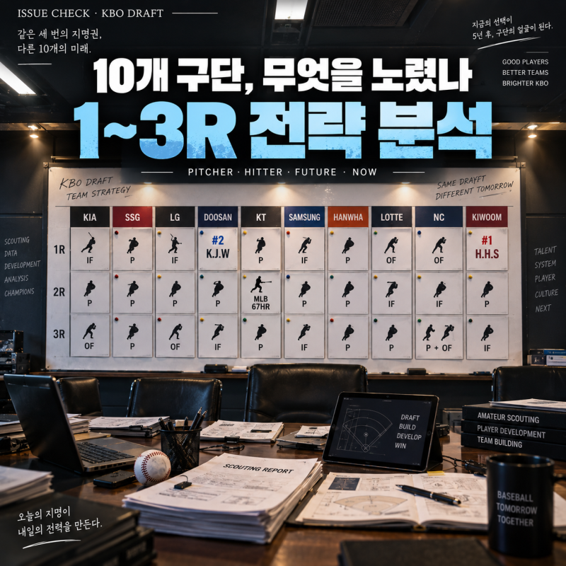 2027 KBO 신인드래프트 구단별 전략｜하현승·김지우부터 최지만까지, 1~3라운드 선택 분석