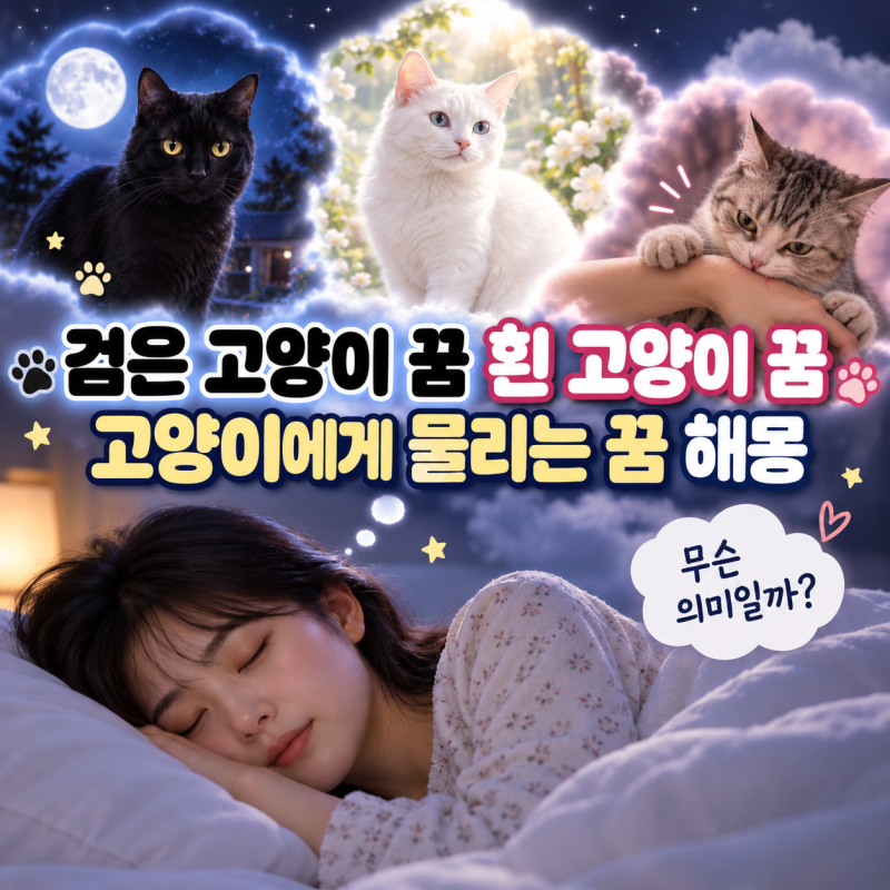 검은 고양이 꿈 흰 고양이 꿈, 고양이에게 물리는 꿈 해몽