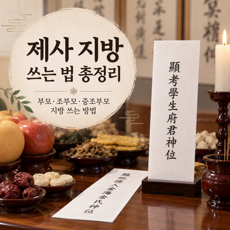 제사 지방 쓰는 법 총정리｜부모 조부모 증조부모 지방 쓰는 방법