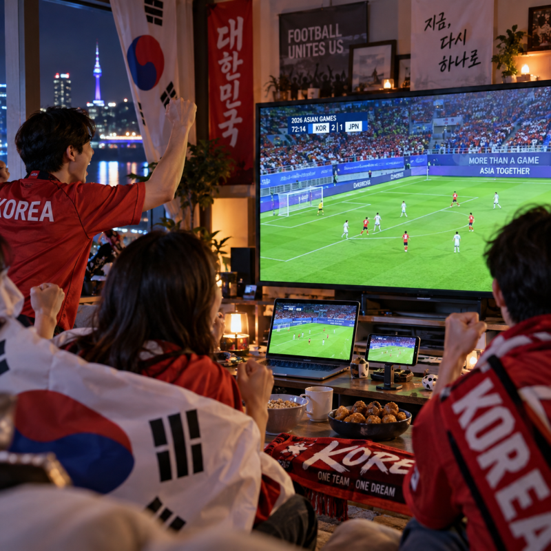2026 아시안게임 축구 중계 좌표! 고화질 무료 시청 방법 3가지 (PC/모바일)