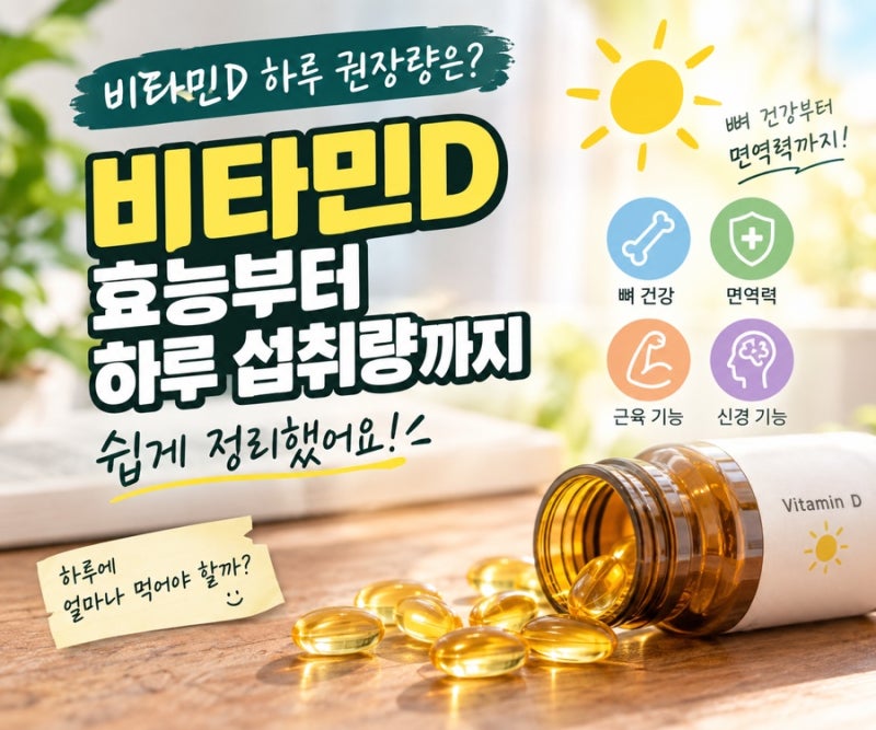 비타민D 하루 권장량은? 효능부터 하루 섭취량까지 쉽게 정리