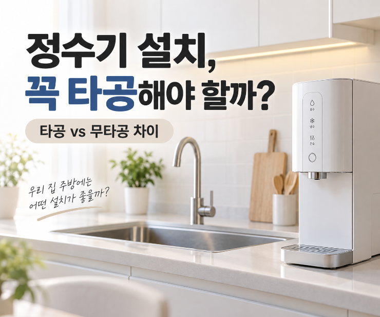 정수기 설치 꼭 구멍 뚫어야 할까? 타공·무타공 차이 알아보기
