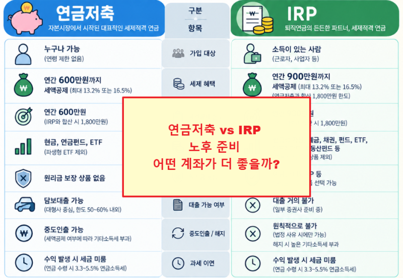 "저도 처음엔 헷갈렸어요" 연금저축 vs IRP 차이 노후준비 월배당 투자전략