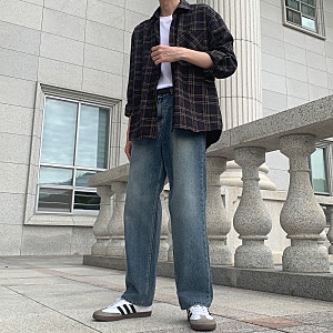 남성 체크남방 코디 간절기 가을옷 무드에 어울리는 아노블리어 셔츠