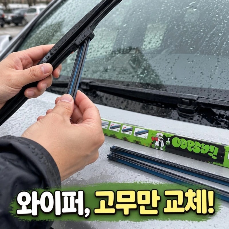 블레이드신 웁시 와이퍼 전용 리필고무 날교체형 블루실리콘 1세트 특징