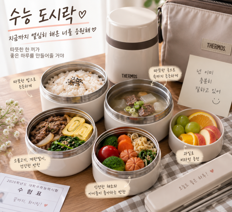 수능 도시락통 추천 딸 수능날 직접 써본 써모스 보온도시락 TKLH-1200