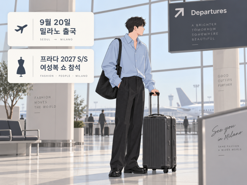Lee Do-hyun's Airport Fashion: Dropped by Prada? Turns out he was on his way to a show