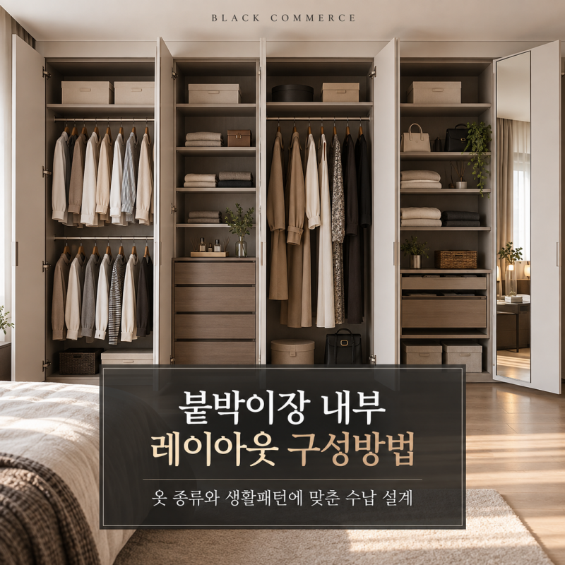 붙박이장 내부 레이아웃 구성방법 추천｜옷 종류와 생활패턴에 맞춘 수납 설계