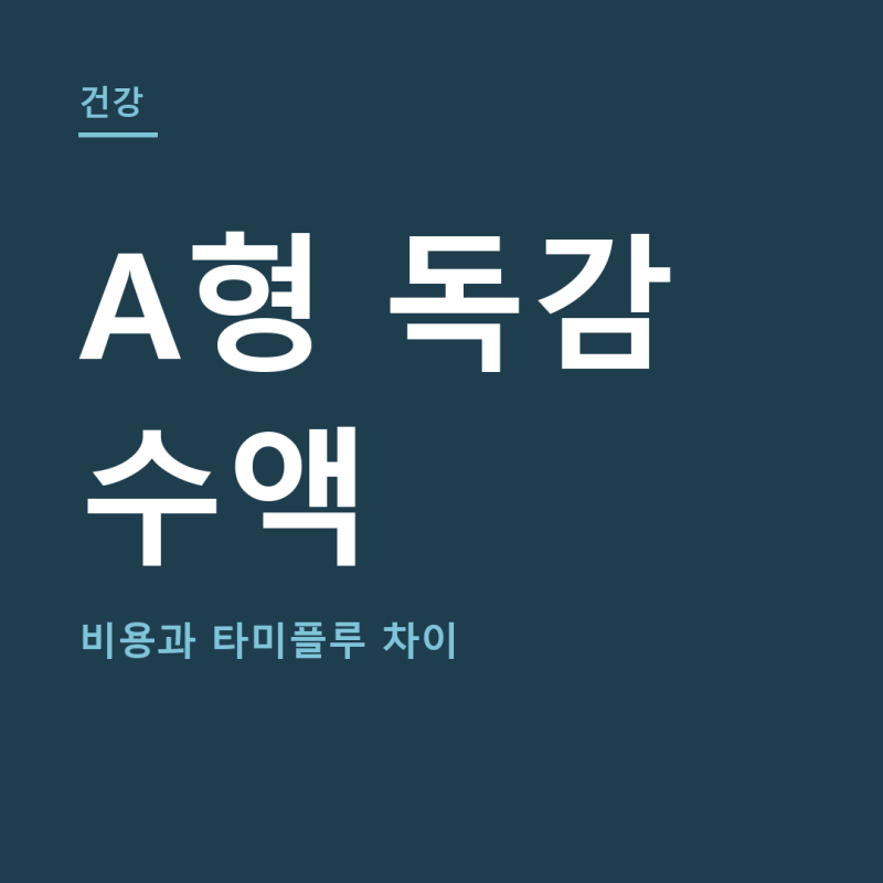 A형 독감 수액 총정리 (+비용, 효과, 타미플루 차이)