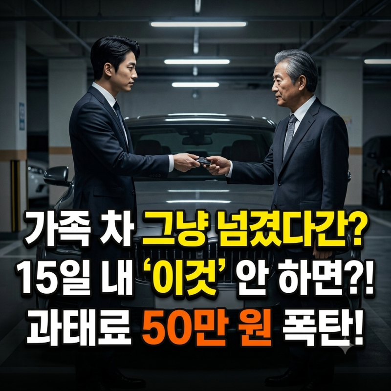 가족 자동차 명의이전 신청 기한과 절차 과태료 안내