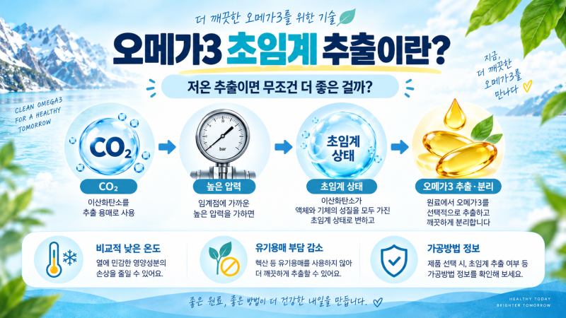 오메가3 초임계 추출이란?｜저온 추출이면 무조건 더 좋은 걸까?