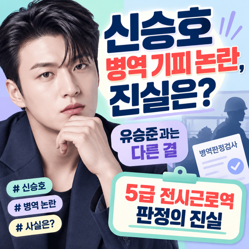 신승호 병역 기피 논란, 유승준과 비교하니 결이 완전히 다르더라고요