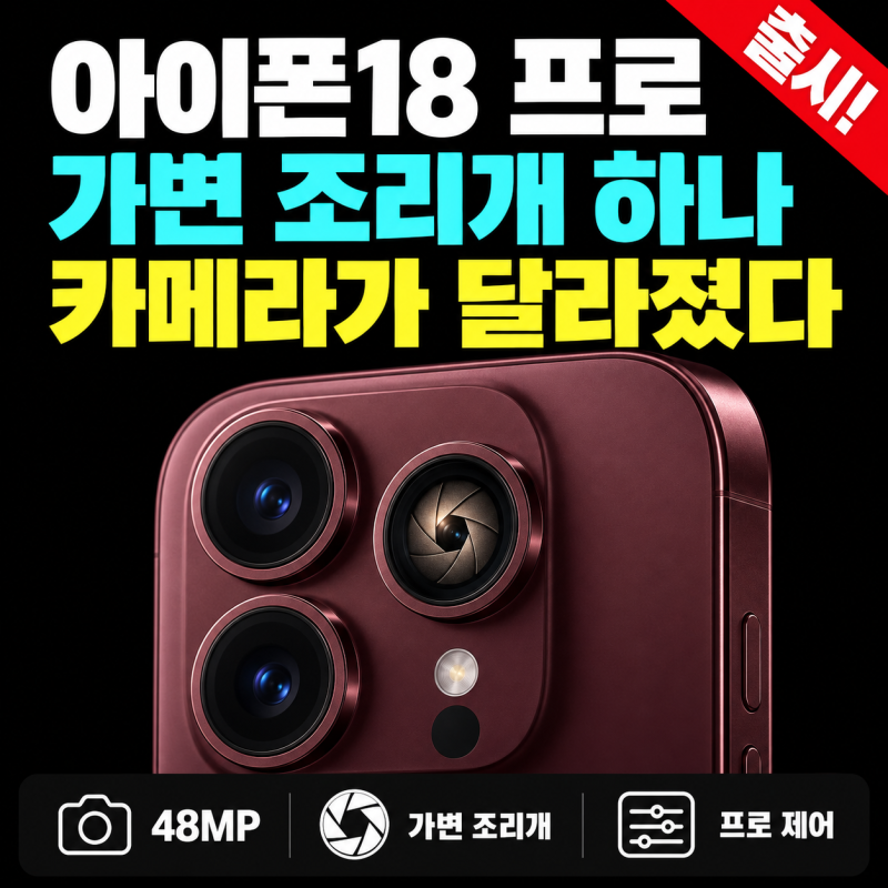 아이폰18 프로, 가변 조리개 하나 넣었는데 카메라가 달라진 이유