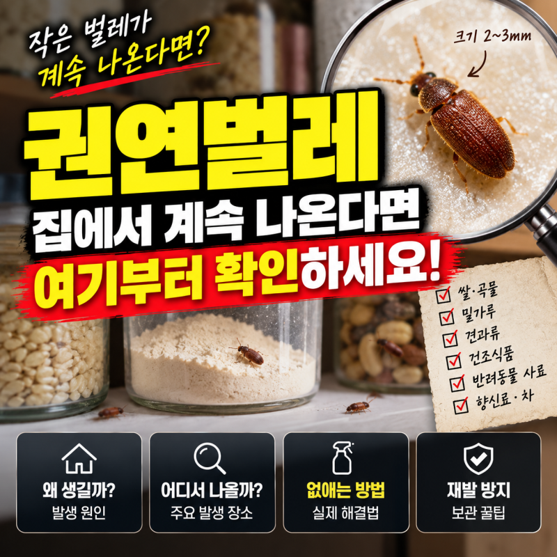 권연벌레 갑자기 생기는 이유? 집에서 계속 나온다면 이곳부터 확인하세요
