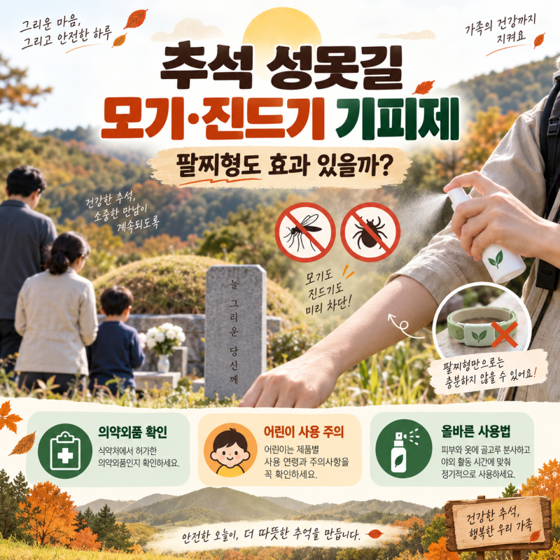 추석 성묫길 모기·진드기 기피제, 팔찌형도 효과 있을까? 사용법 정리