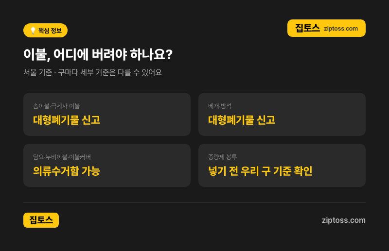 이불 버리는 방법, 종량제 봉투에 넣으면 안 되나요? (feat. 솜이불, 대형폐기물 스티커, 의류....