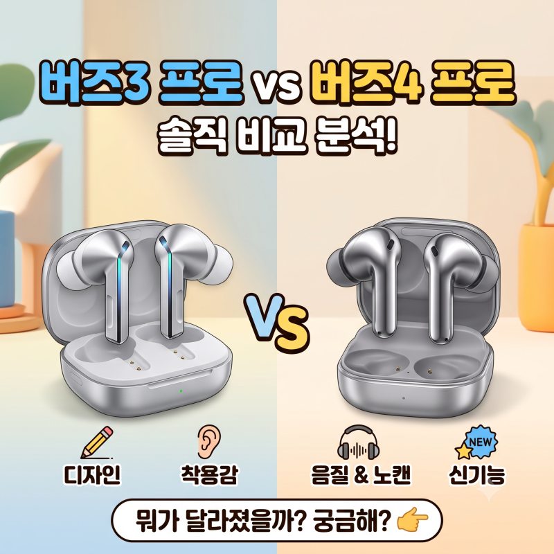 갤럭시 버즈4 프로 vs 버즈3 프로, 차이점 및 장단점 분석