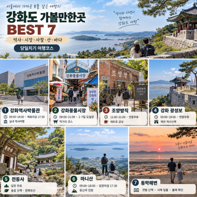 강화도 갈만한 곳 BEST 7 역사 바다 시장까지 당일치기 여행코스