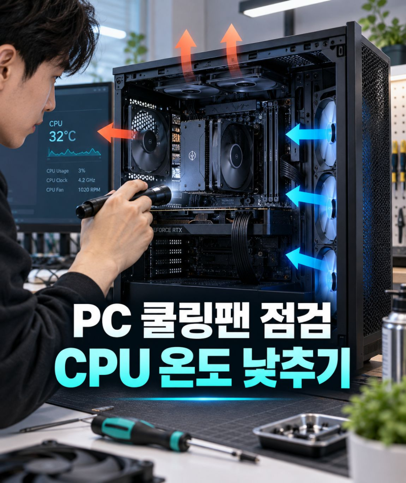 PC 쿨링팬 방향과 풍량 확인하고 CPU 온도 낮추는 방법