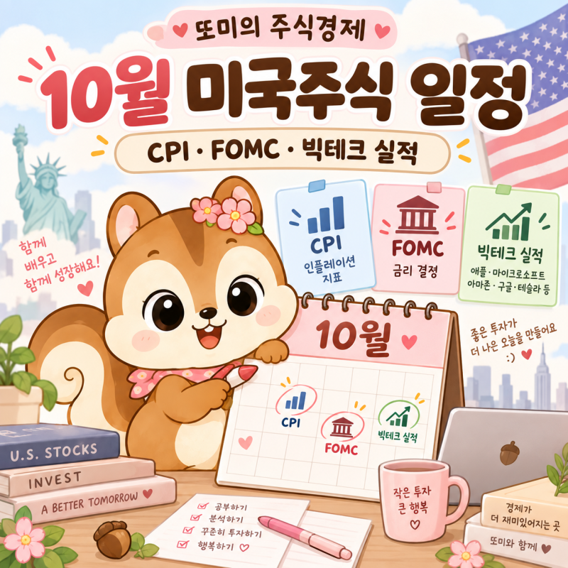 2026년 10월 미국주식 일정 총정리｜CPI·FOMC·PCE·빅테크 실적까지