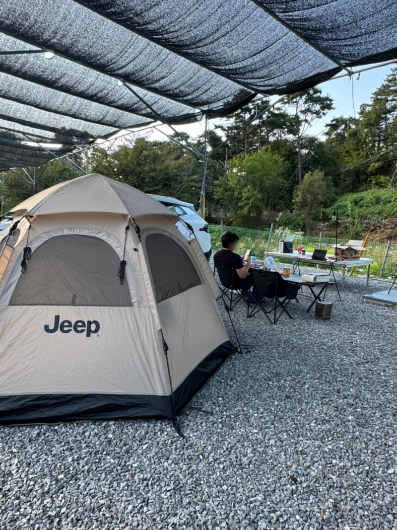 Enjoying autumn camping at Geumgye Campsite in Gongju near Daejeon (pet-friendly, recommended camping food)