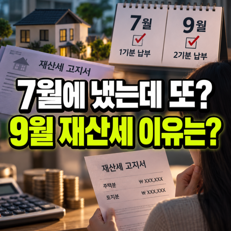 2026년 9월 재산세 납부기간, 7월에 냈는데 또 고지서가 날아온 이유?