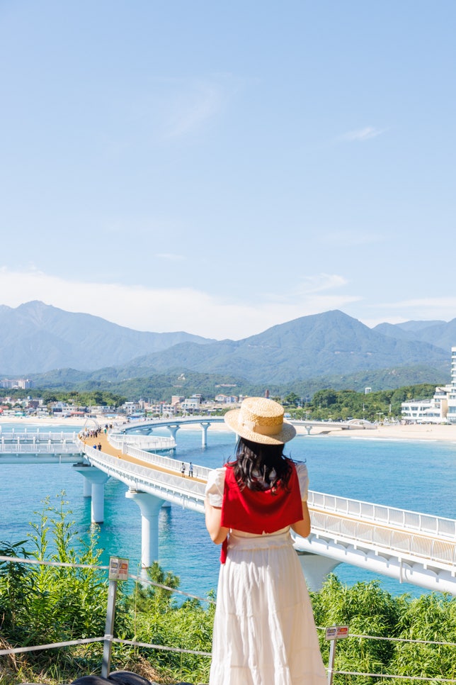 高城（コソン）のおすすめスポット、ソンジホ海水浴場海空の道：入場料割引と無料駐車場