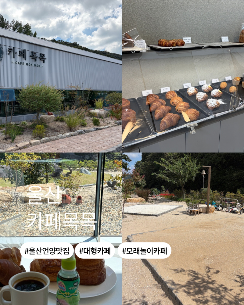 울산 언양 맛집 대형카페 카페목목 모래놀이 카페