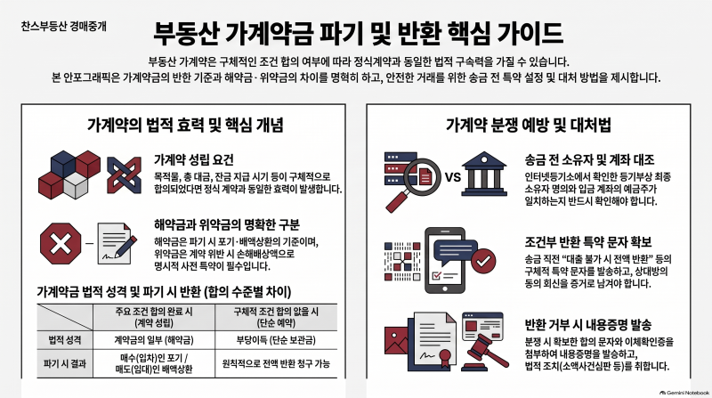 부동산 가계약금 반환 및 파기 법적 효력 완벽 가이드