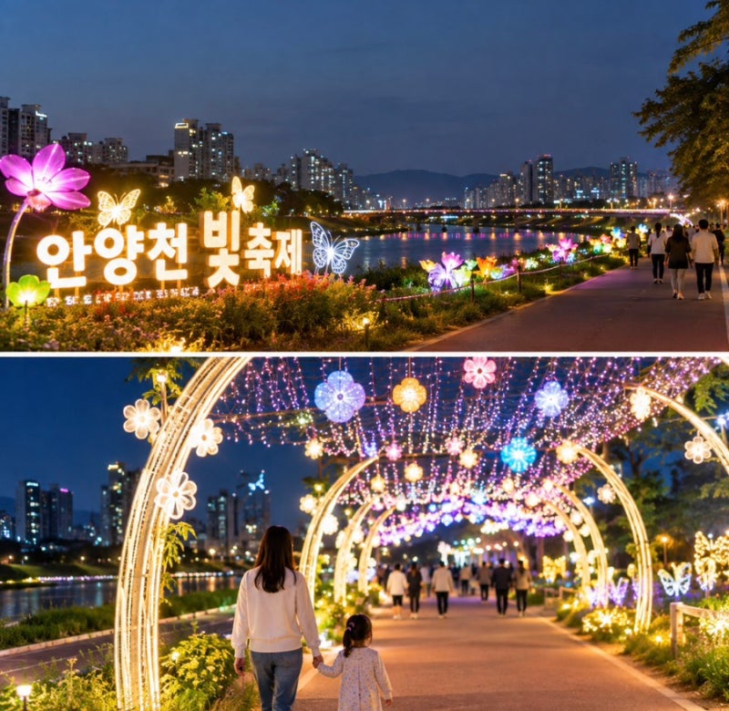 서울 가을밤 나들이 추천✨ 안양천 빛축제 (주차정보 등)