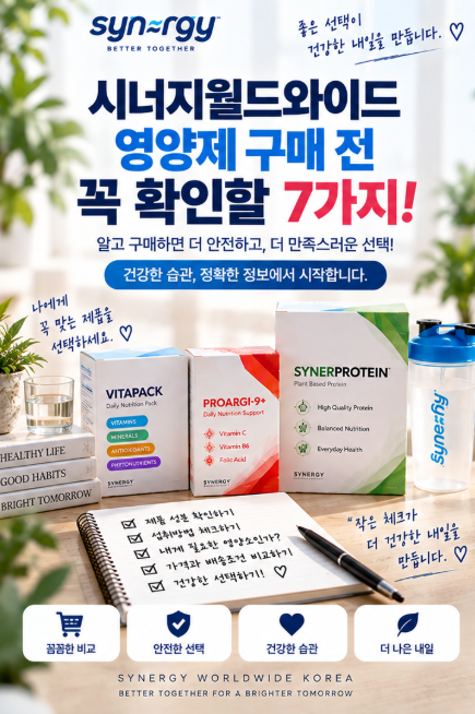 # 시너지월드와이드 영양제 구매 전 꼭 확인할 7가지｜성분표·섭취량·가격까지