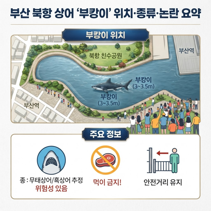 부산 상어 지금 어디에? 북항 ‘부캉이’ 위치·종류·먹이주기 논란 정리