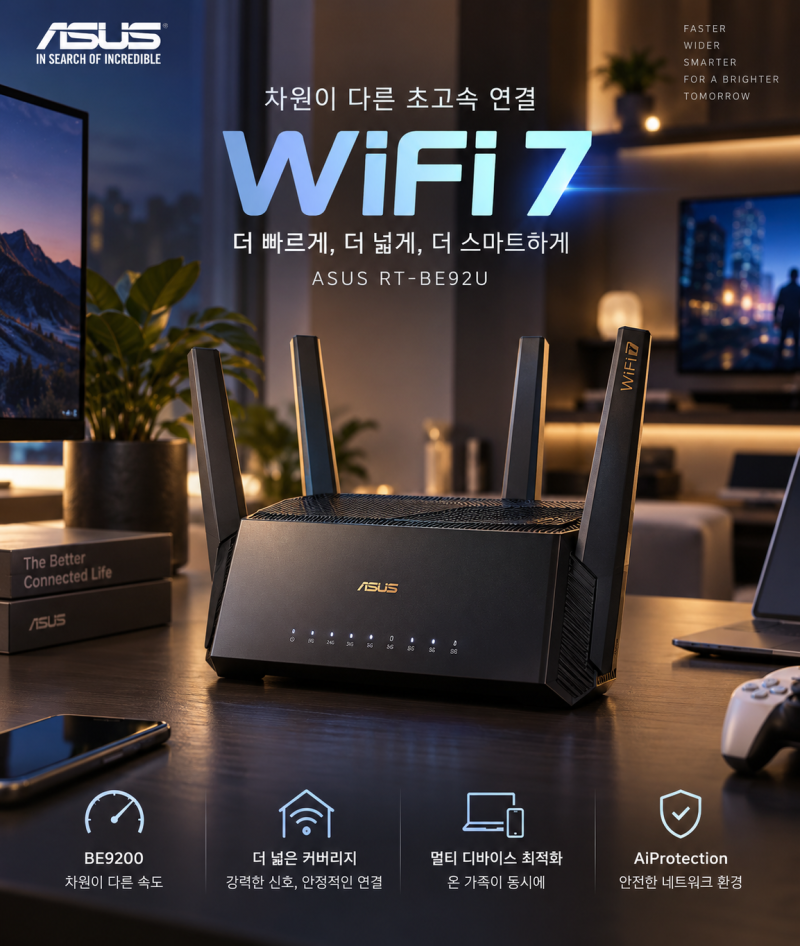 ASUS RT-BE92U WiFi 7 공유기, 40만원대에 바꿀 이유가 있는 집은?