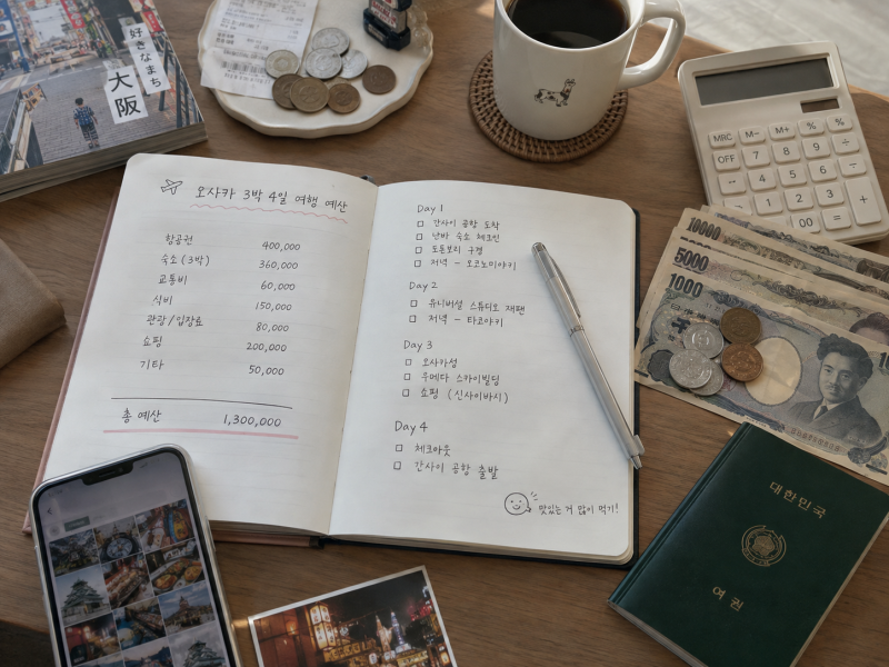 오사카 3박4일 여행 경비 얼마 필요할까? 항공권·숙소·식비까지 정리