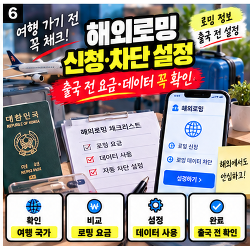 해외로밍 신청·차단 설정 방법, 출국 전 요금과 데이터 사용부터 확인